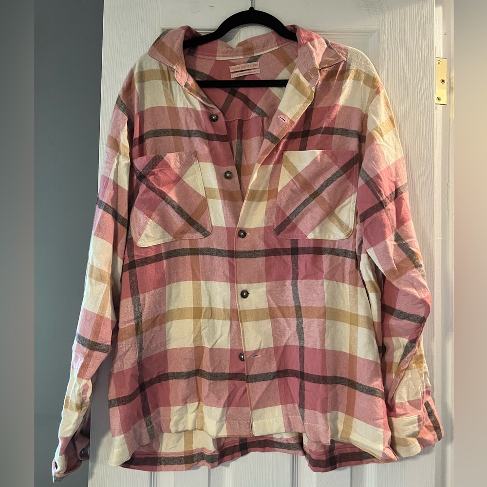 Urban Outfitters, Pink Flannel, Size Large